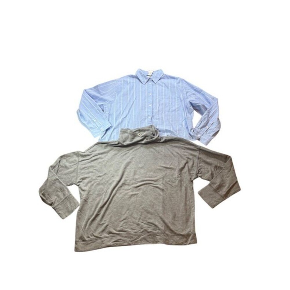 Aerie Lot 2 Oversized Tops Sweatshirt Pajamas Womens Size XXL Pull Over Button